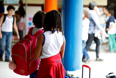 Feira de Santana, Bahia / Brazil - July 10, 2019: Students are seen in public school in the city of Feira de Santana.のeditorial素材