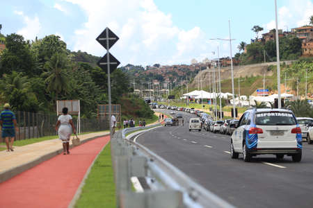 salvador, bahia / brazil - april 6, 2019: View of the stretch of Avenida 29 de Marco in Salvador.のeditorial素材