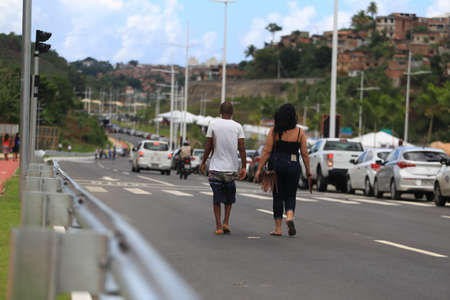 salvador, bahia / brazil - april 6, 2019: View of the stretch of Avenida 29 de Marco in Salvador.のeditorial素材
