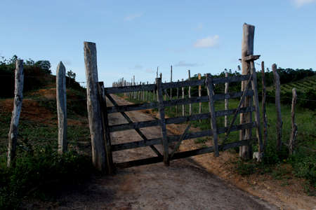 conde, bahia / brazil - september 7, 2012: the farm gate is seen in a rural area in the city of Conde.のeditorial素材