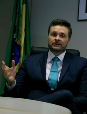 salvador, bahia / brazil - september 29, 2015: Manuel Vitorio, Secretary of Finance of the Government of Bahia, during the management of Jaques Wagner and Rui Costa.のeditorial素材
