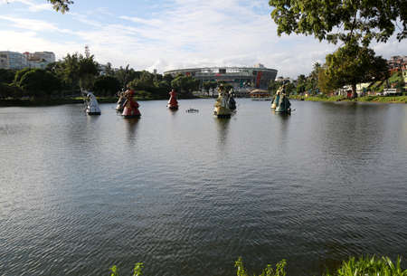 salvador, bahia / brazil - may 23, 2015: Orixas sculptures are seen at the Tororo Dike in Salvadorのeditorial素材