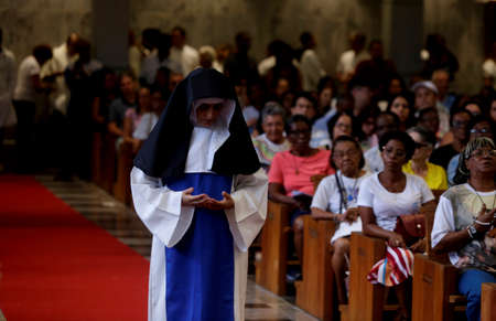 salvador, bahia / brazil - July 1, 2019: Solemn Mass in honor of Saint Dulce of the Poor, in the...