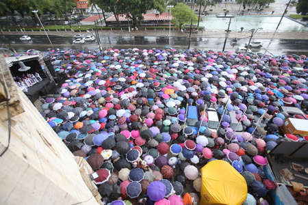 salvador, bahia / brazil - march 24, 2019: Catholics perform the Penintential Walk during Lent in the city of Salvador.のeditorial素材