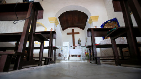 salvador, bahia / brazil - december 26, 2016: Missionaries of Charities are seen in the Church of Nossa Senhora da Escada in the neighborhood of Escada in the city of Salvador.のeditorial素材