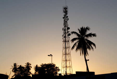 salvador, bahia / brazil - January 28, 2013: Cell phone tower is seen in the city of Salvador.のeditorial素材