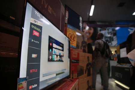 salvador, bahia / brazil - november 29, 2019: Customers are seen at a cooker and appliance store during a Black Friday promotion at a mall in the city of Salvador.のeditorial素材