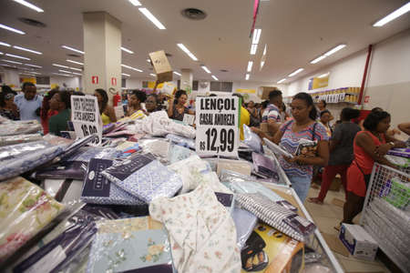 salvador, bahia / brazil - november 23, 2018: Customers seen shopping during black friday promotion...