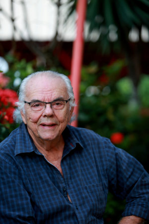 salvador, bahia / brazil - may 28, 2015: Zelito Viana, filmmaker and partner at Mapa Filmes, a company he founded with Glauber Rocha. He is seen in the city of Salvador.のeditorial素材