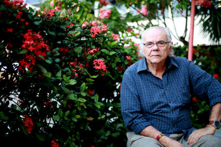salvador, bahia / brazil - may 28, 2015: Zelito Viana, filmmaker and partner at Mapa Filmes, a company he founded with Glauber Rocha. He is seen in the city of Salvador.のeditorial素材
