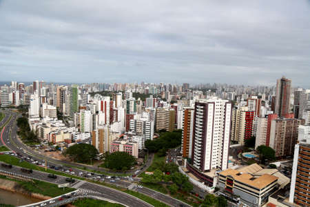 salvador, bahia / brazil - may 22, 2015: Aerial view of Avenida Magalhaes Neto in the Pituba neighborhood of Salvador, where you can also see the Camurugipe river canal.のeditorial素材