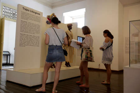salvador, bahia / brazil - august 11, 2019: Tourist during visit to the Afro Brazilian Museum, in the Historic Center of the city of Salvador.のeditorial素材