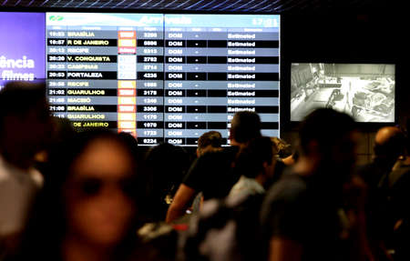 salvador, bahia / brazil - march 5, 2017: passengers are seen at airline check-in areas at the...