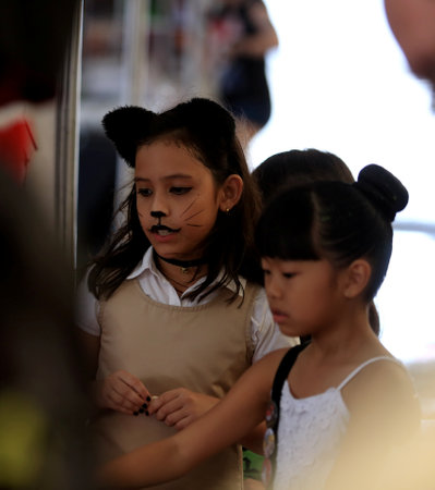 salvador, bahia / brazil - august 27, 2016: people are seen in store stand during japanese culture party at Parque de Exposicoes in the city of Salvador.のeditorial素材