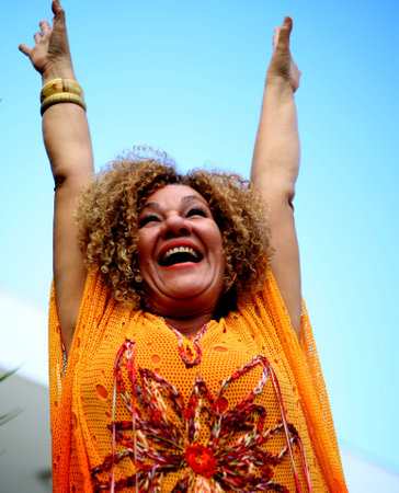 salvador, bahia - brazil - july 21, 2016: Lia Chaves, singer is seen in the city of Salvador.のeditorial素材