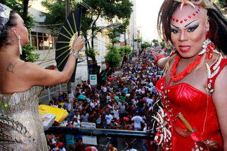 salvador, bahia / brazil - september 8, 2013: people are seen during gay parade in the Campo Grande neighborhood in the city of Salvador.のeditorial素材