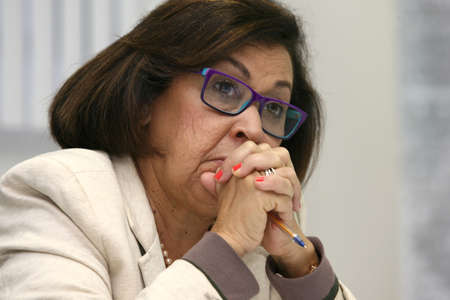 salvador, bahia / brazil - december 12, 2017: Lidice da Mata, Federal Deputy, seen during an interview.のeditorial素材