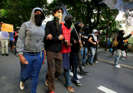salvador, bahia / brazil - september 12, 2014: young people are seen during a demonstration against...