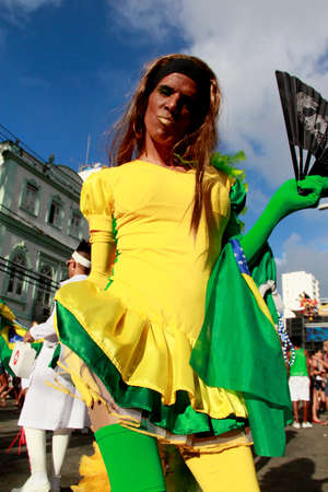 salvador, bahia / brazil - september 8, 2013: people are seen during gay pride parade in the city of Salvador.のeditorial素材
