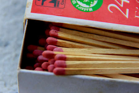 salvador, bahia / brazil - november 7, 2013: box with matchsticks are seen in kitchen in the city of Salvador.のeditorial素材