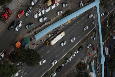 salvador, bahia / brazil - october 1, 2019: Aerial view of Avenida Tnacredo Neves, business center of Salvador.のeditorial素材