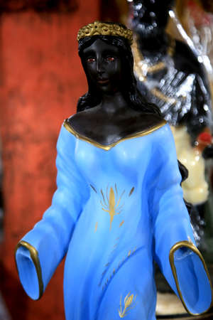salvador, bahia, brazil - june 28, 2021: sculpture of the oririxa Iemanja, Candomble entity, is seen...