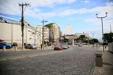 Salvador, Bahia, Brazil - July 27, 2021: street view in the Castro Alves region, Historic Center of...