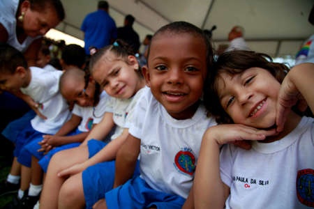 Salvador, Bahia, Brazil - September10, 2015: Children from a public day care center are seen in a classroom in the city of Salvador.のeditorial素材
