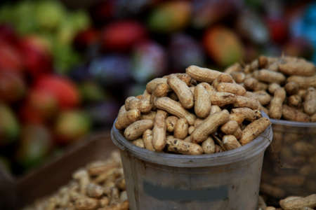 salvador, bahia, brazil - august 17, 2021: peanuts for sale at fair in Salvador city.