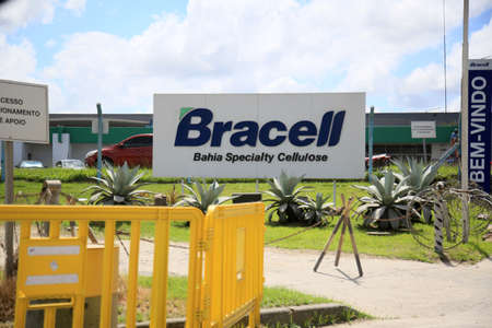 camacari, bahia, brazil - august 24, 2021: view of the facade manufactures Bracell Bahia Stecialty Cellulose in the Industrial Pole of the city of Camacari.のeditorial素材