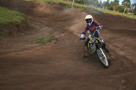 eunapolis, bahia, brazil - april 3, 2008: motorcyclist during motocross training at a testing ground in the city of eunapolis.のeditorial素材
