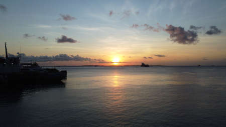 salvador, bahia, brazil - september 14, 2021: view of a south setting along the waters of the Todos os Santos Bay in the city of Salvador.のeditorial素材