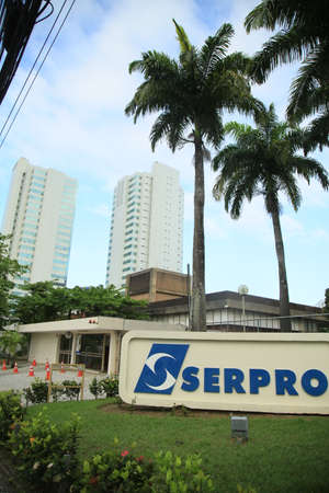 salvador, bahia, brazil - september 30, 2021: office of the Federal Data Processing Service - Serpro - in the city of Salvador.のeditorial素材