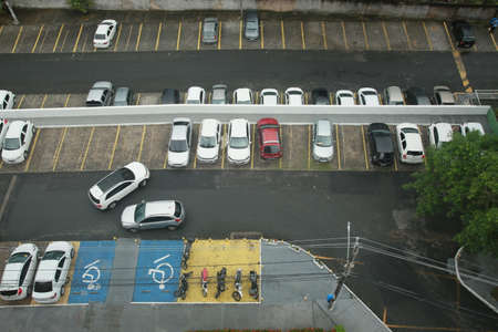 salvador, bahia, brazil - november 6, 2021: parking space for wheelchair users in a condominium in the city of Salvador.のeditorial素材
