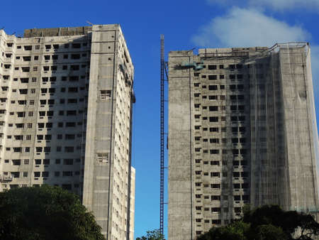 Salvador, Bahia, Brazil - November 12, 2021: Building under construction is seen in Cabula...