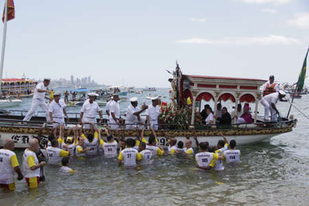 salvador, bahia, brazil - january 1, 2015: image of Bom Jesus dos Navegantes being carried by...