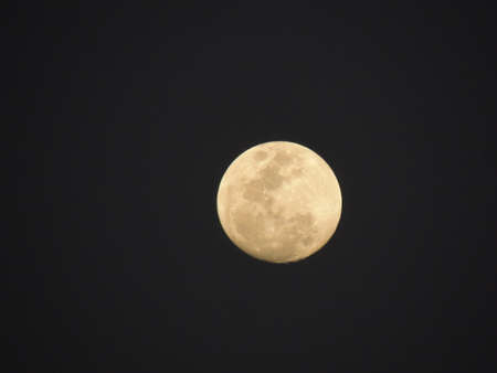 salvador, bahia, brazil - november 17, 2021: view of the full moon in the sky of Salvador city.の写真素材