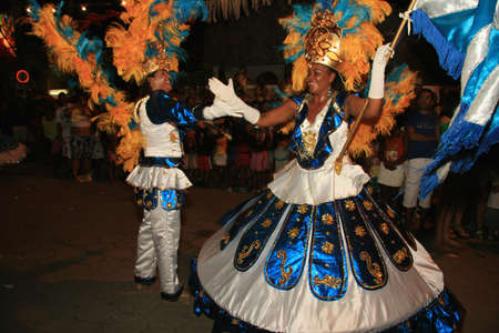 caravelas, bahia, brazil - february 22, 2009: Parade of the Irmaos Portela Samba School during the carnival of the city of Caravelas.のeditorial素材