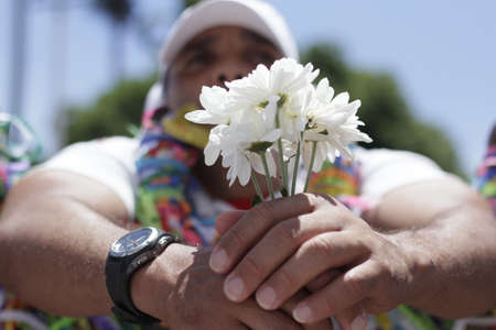 salvador, bahia, brazil - january 15, 2015: devotee during Bonfim washing party in Salvador city.のeditorial素材