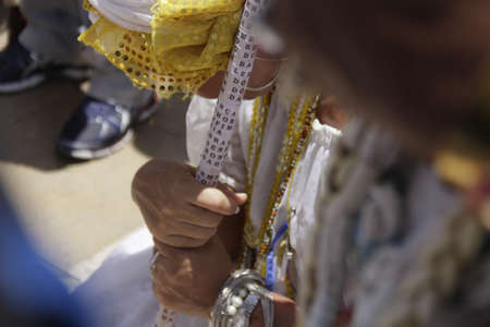 salvador, bahia, brazil - january 15, 2015: devotees of Senhor do Bonfim during procession to the church in the city of Salvadorのeditorial素材