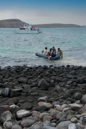 caravelas, bahia, brazil - october 22, 2012: Tourists visiting the Parque Marinhos dos Abrolho in southern Bahia.のeditorial素材