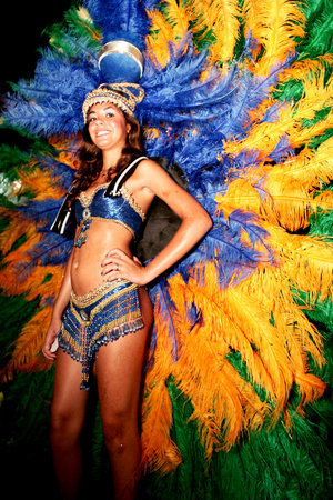 caravelas, bahia, brazil - february 13, 2009: members of the samba school Coroa Imperial during the carnival parade in the city of Caravelas.のeditorial素材