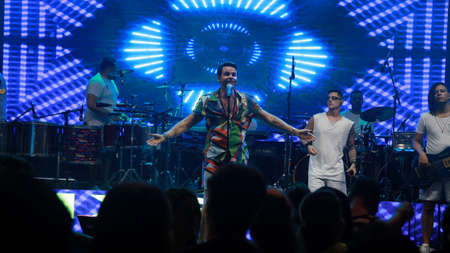 mata de sao joÃ£o, bahia, brazil - february 26, 2022: singer Alexandre Peixe during a performance...