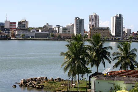 ilheus, bahia, brazil - june 28, 2011: view of the Pontal bay in the city of Ilheus, in the south of...