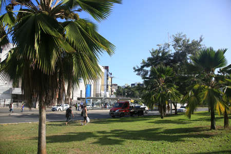 Salvador, Bahia, Brazil â€“ February 15, 2022: ccentral construction site on Avenida Antonio...