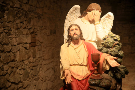 salvador, bahia, brazil - june 16, 2022: image of Jesus Christ and the angel Gabriel exposed in the...