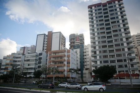 Salvador, Bahia, Brazil - July 19, 2022: aerial view of residential buildings in the neighborhood of...