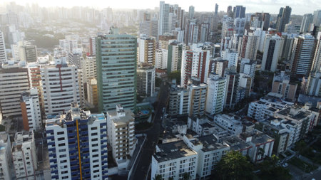 salvador, bahia, brazil - july 19, 2022: aerial view of residential buildings in the neighborhood of Pituba in the city of Salvador.のeditorial素材
