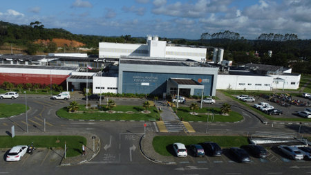 ilheus, bahia, brazil - october 7, 2022: facade of Hospital Costa do Cacau - public care unit in the city of Ilheus.のeditorial素材