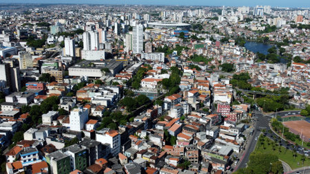 salvador, bahia, brazil - january 19, 2023: aerial view of housing in the city of Salvadorのeditorial素材